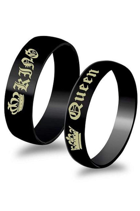 Buy Titanium Stainless Steel Alloy Ring in Black for Men and Women Online - Back
