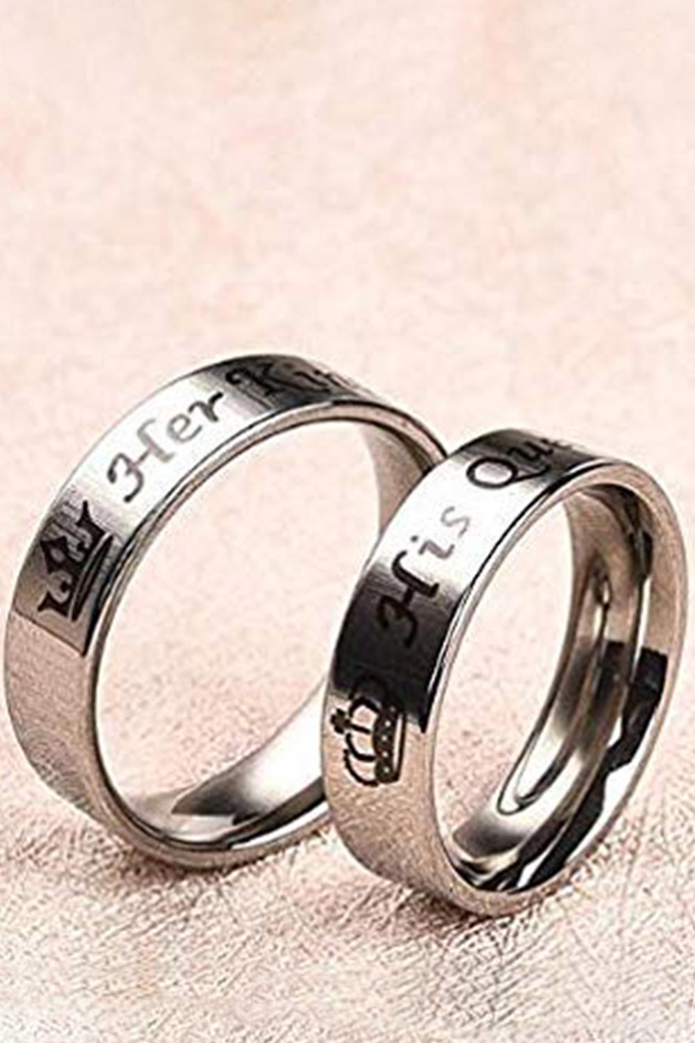 Buy Platinum Plated Alloy Ring in Silver for Men and Women Online - Front
