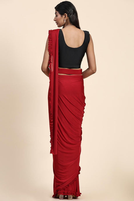 Red Lycra Saree