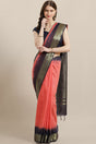 Buy Silk Woven Saree in Peach