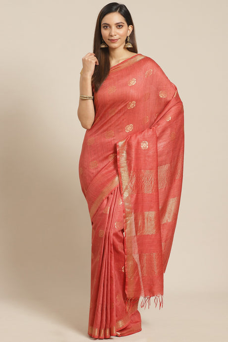 Buy Silk Woven Saree in Red