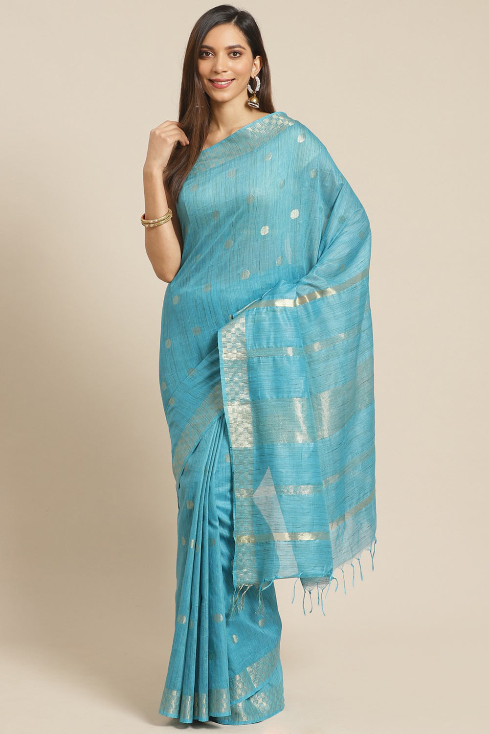 Buy Silk Woven Saree in Blue