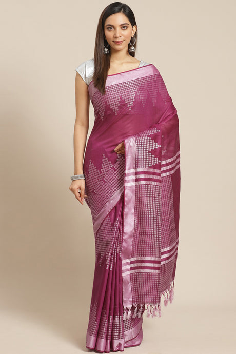 Buy Silk Woven Saree in Purple