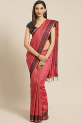 Buy Art Silk Woven Saree in Pink