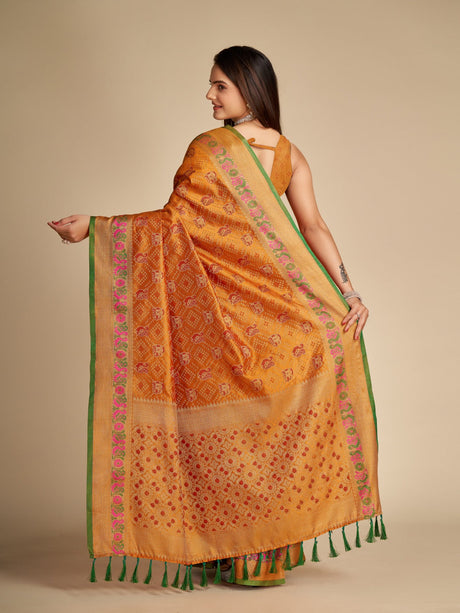 Yellow Pure Patola Silk Patola Saree