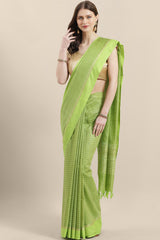 Buy Silk Woven Saree in Green