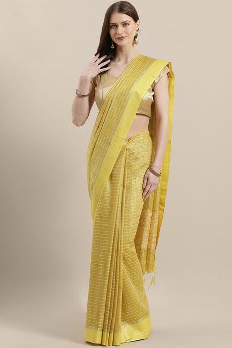 Buy Silk Woven Saree in Gold