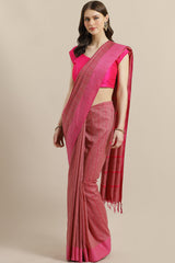 Buy Silk Woven Saree in Pink