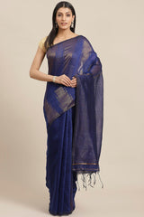 Buy Art Silk Woven Saree in Blue