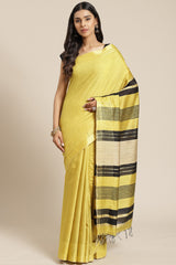 Buy Cotton Silk Woven Saree in Yellow