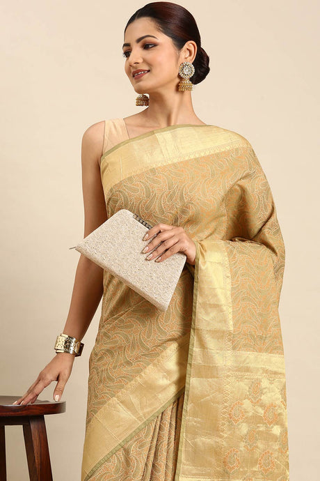 Green Art Silk Block Saree