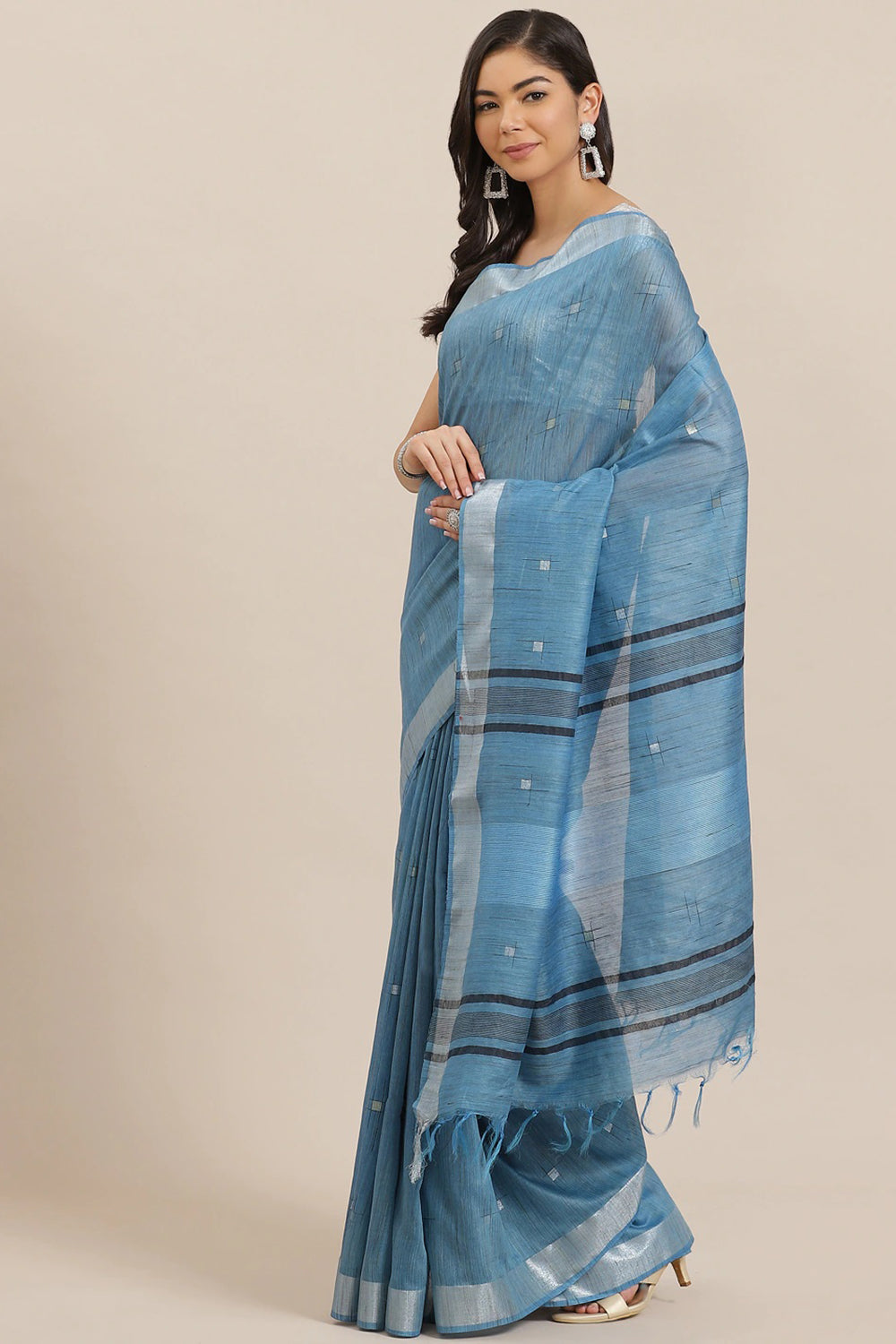 Buy Silk Woven Saree in Blue