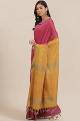 Buy Cotton Silk Woven Saree in Pink