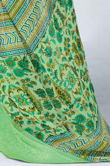 Light Green Georgette Floral Printed Saree