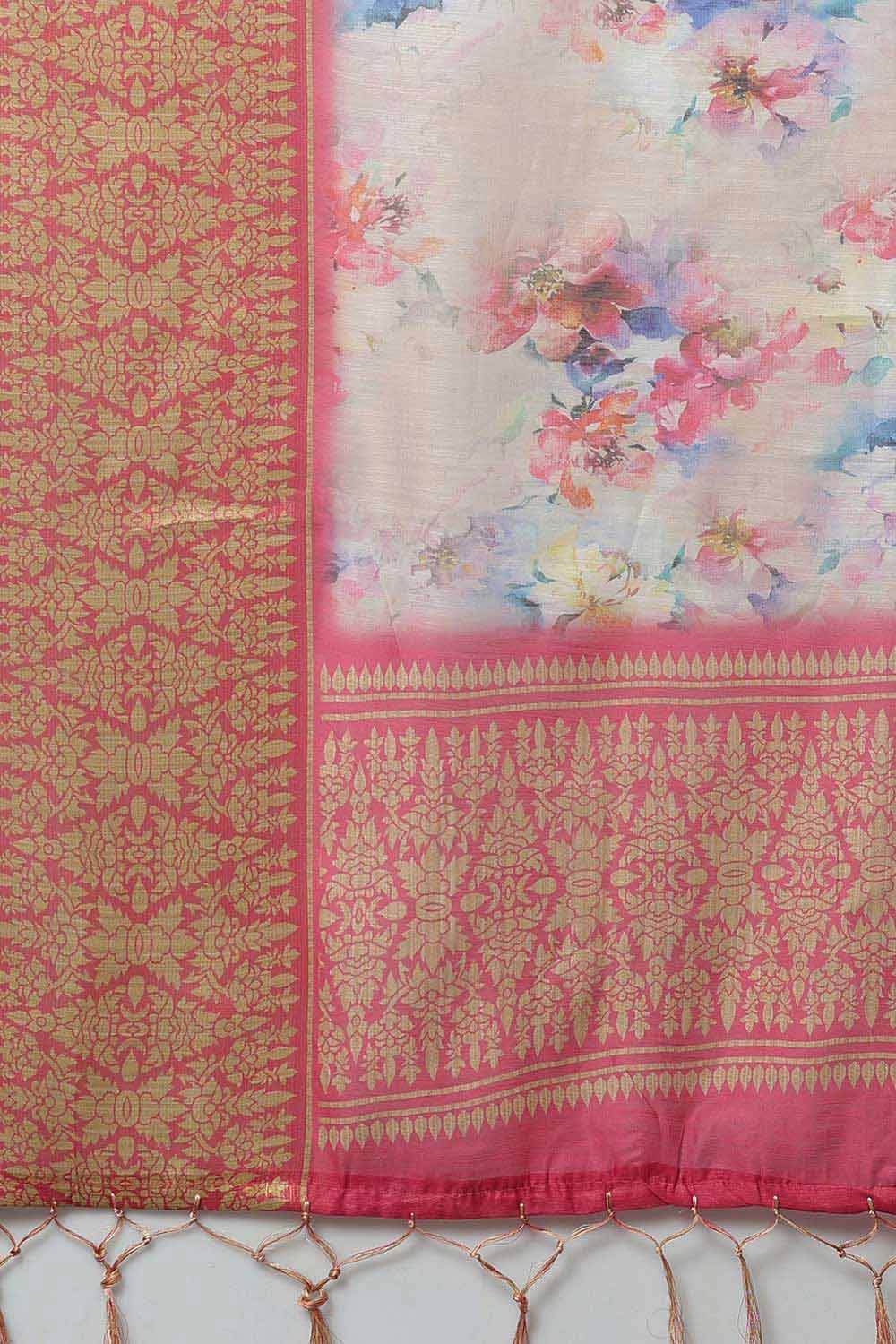 Soft Silk Floral Saree In Mauve