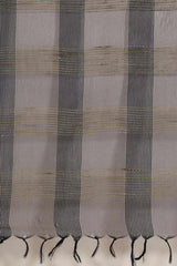 Buy Art Silk Woven Saree in Navy Blue Online - Side