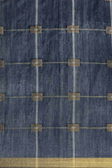 Buy Blended Silk Zari Woven Saree in Navy Blue Online - Front