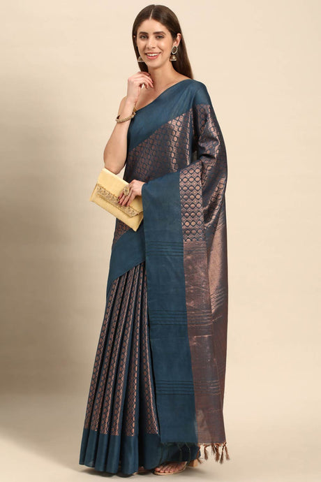 Blue Art silk Indian Saree