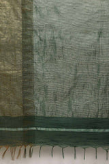 Buy Blended Silk Zari Woven Saree in Green Online - Side