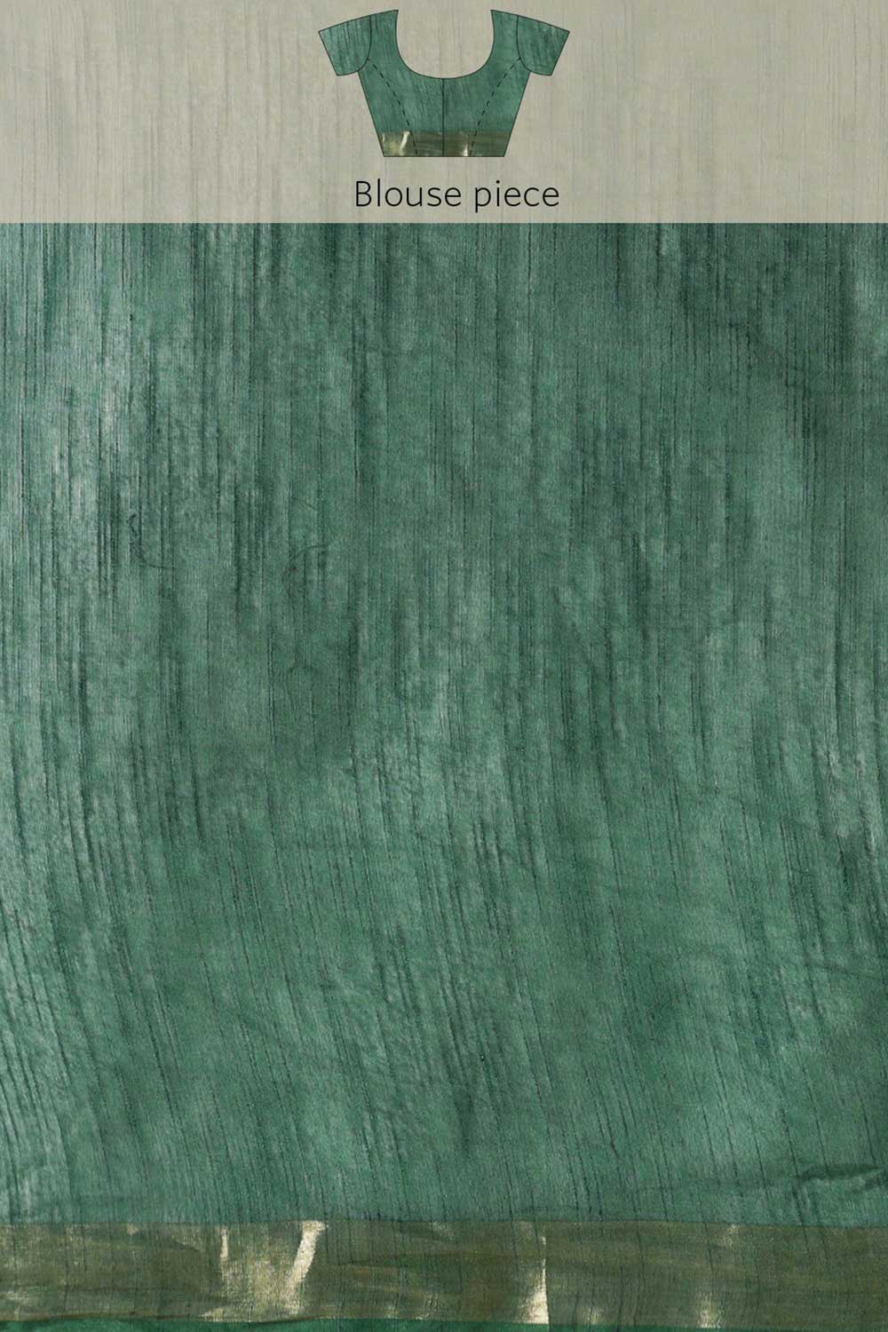 Buy Blended Silk Zari Woven Saree in Green Online - Zoom Out