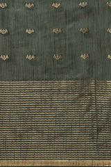 Buy Blended Silk Zari Woven Saree in Green Online - Front