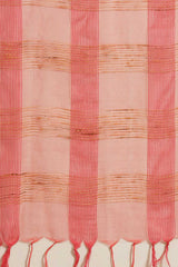 Buy Art Silk Woven Saree in Peach Online - Side