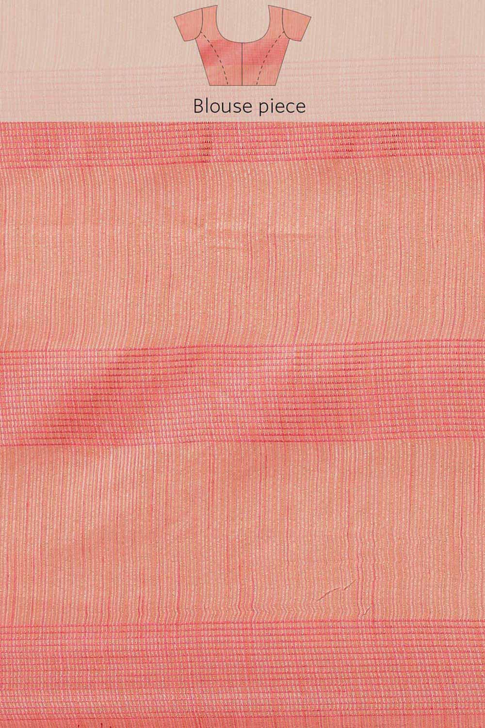 Buy Art Silk Woven Saree in Peach Online - Zoom Out