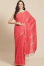 Buy Blended Silk Zari Woven Saree in Peach Online