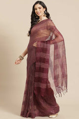 Buy Art Silk Woven Saree in Maroon Online