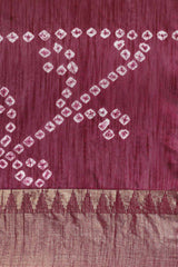 Buy Blended Silk Zari Woven Saree in Dark Purple Online - Front