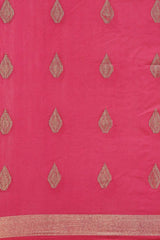 Buy Blended Silk Zari Woven Saree in Light Pink Online - Front