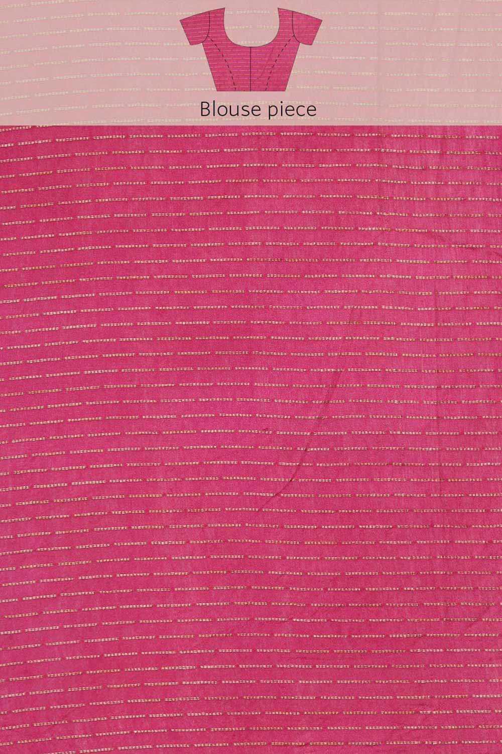 Buy Silk Blend Zari Woven Saree in Pink Online - Zoom Out