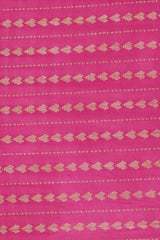 Buy Silk Blend Zari Woven Saree in Pink Online - Front