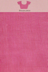 Buy Silk Blend Zari Woven Saree in Pink Online - Zoom Out