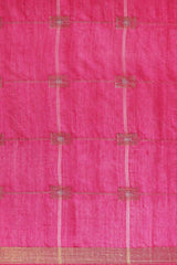 Buy Blended Silk Zari Woven Saree in Pink Online - Front