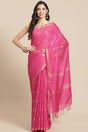 Buy Blended Silk Zari Woven Saree in Pink Online