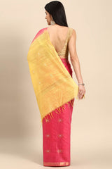 Pink Art Silk Block Saree