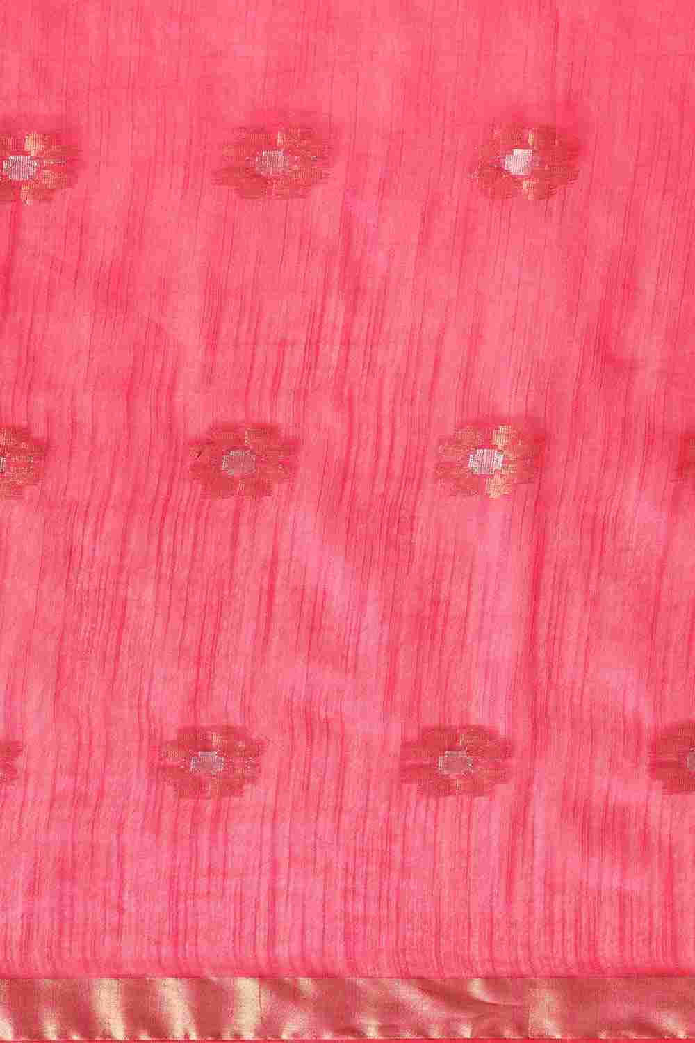 Pink Art Silk Block Saree