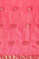 Pink Art Silk Block Saree