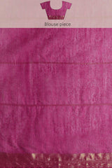 Buy Blended Silk Zari Woven Saree in Purple Online - Zoom Out