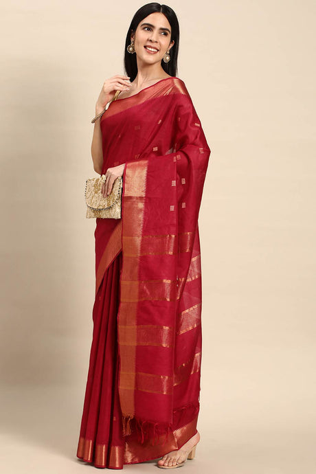 Maroon Art silk Indian Saree