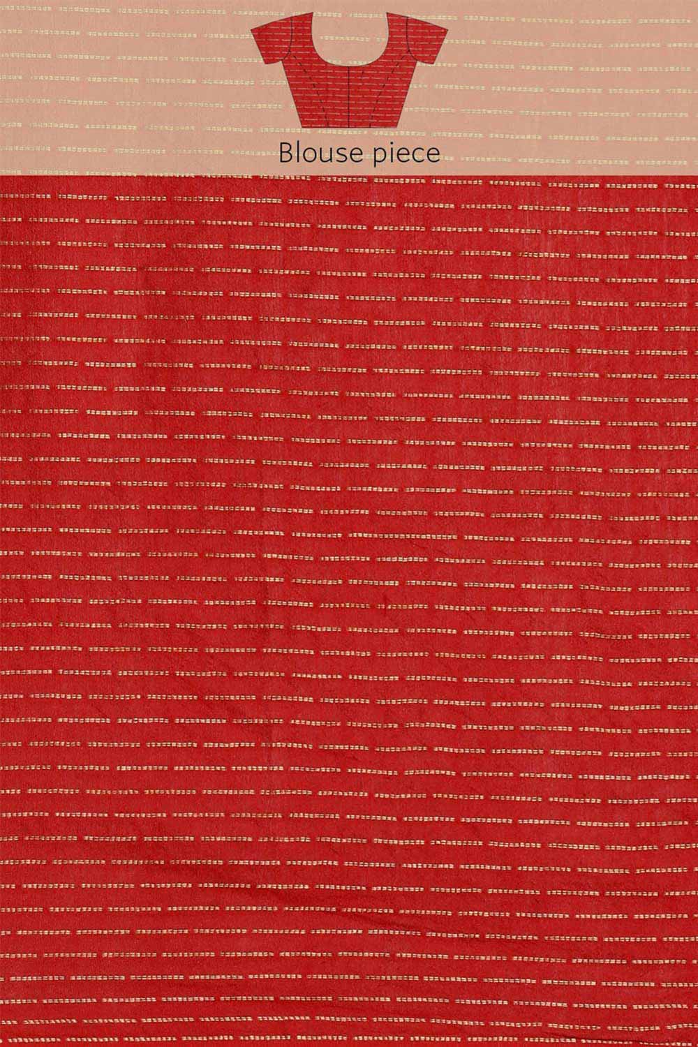 Buy Silk Blend Zari Woven Saree in Red Online - Zoom Out