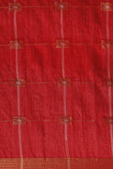 Buy Blended Silk Zari Woven Saree in Red Online - Front