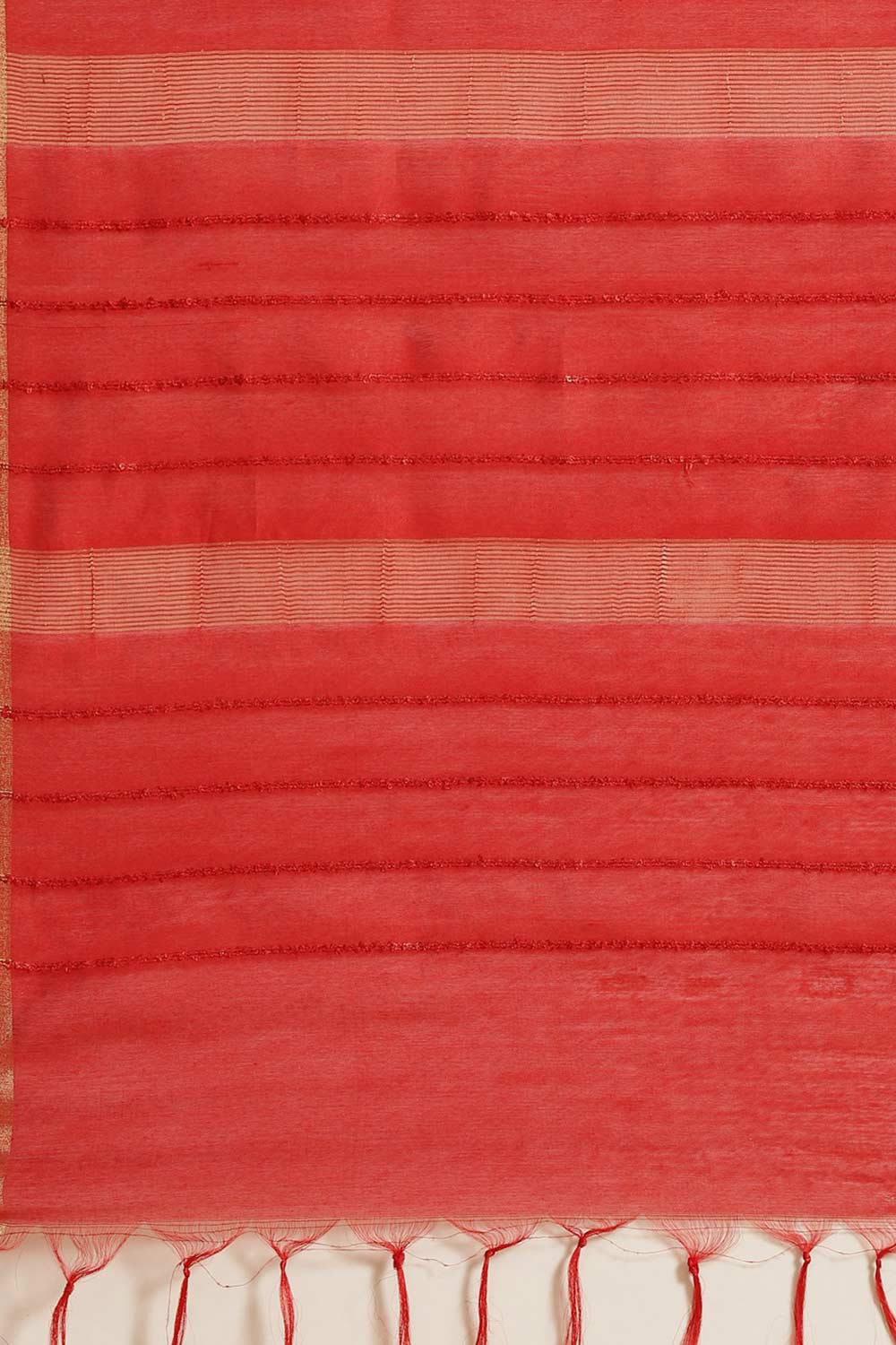 Buy Blended Silk Zari Woven Saree in Red Online - Side