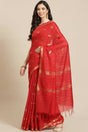 Buy Blended Silk Zari Woven Saree in Red Online