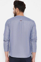 Buy Blended Cotton Woven Kurta in Grey Online - Zoom In