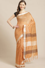 Buy Silk Woven Saree in Orange