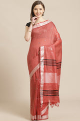 Buy Silk Woven Saree in Red