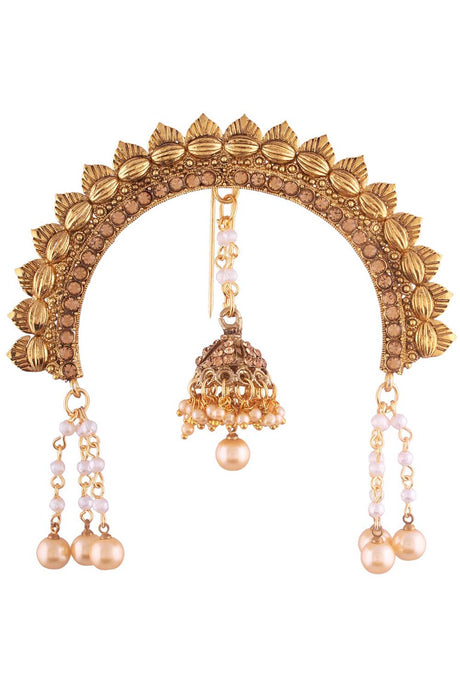 Gold Plated Jhumki Hair Accessory Juda Pin With Chain