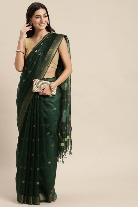 Green Organza Indian Saree